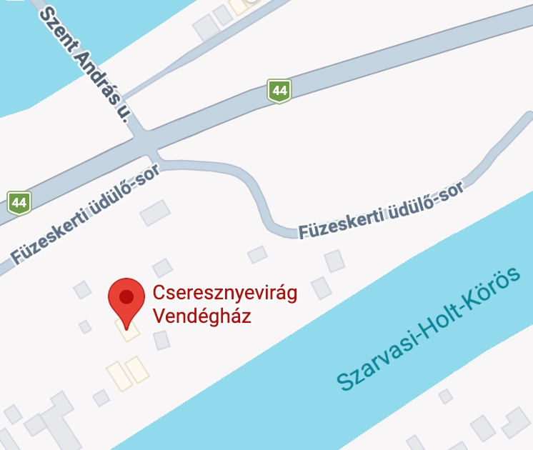 Cseresznyevirág Vendégház térképe – Békésszentandrás, Füzeskerti üdülő-sor 9.